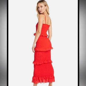 Bebe red tiered dress